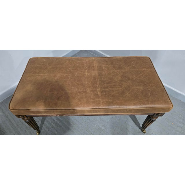1920s Regency Mahogany Bergère and Leather Stool, 1920 For Sale - Image 5 of 9