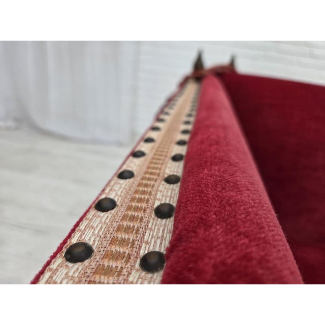 Danish 2-Seater Drop Arm Sofa in Furniture Velour, 1970s For Sale - Image 4 of 18