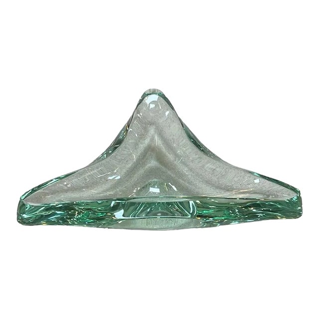 Vintage Italian Crystal Ashtray by Fontana Arte, 1960s For Sale