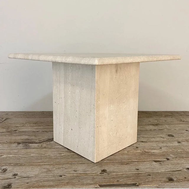 Mid-Century Modern Travertine Square Coffee Table ~ Side Table For Sale In Dallas - Image 6 of 12