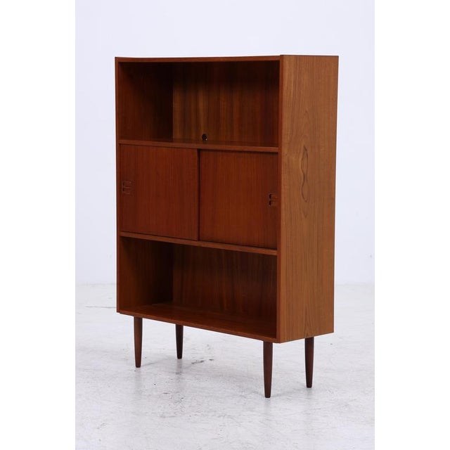 Mid-Century Danish Teak Bookcase with Sliding Doors, 1960s For Sale - Image 16 of 17
