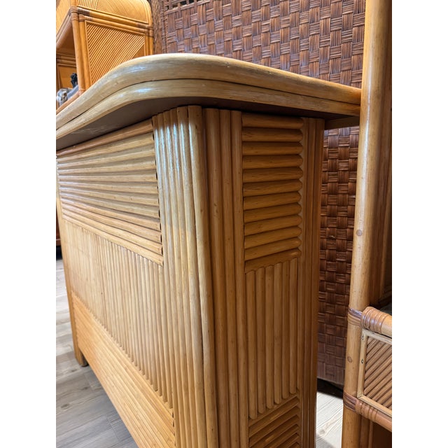 1970s Vintage Rattan Dry Bar For Sale - Image 5 of 9