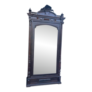 Rosewood Antique French Louis XV Rococo Mirrored Armoire