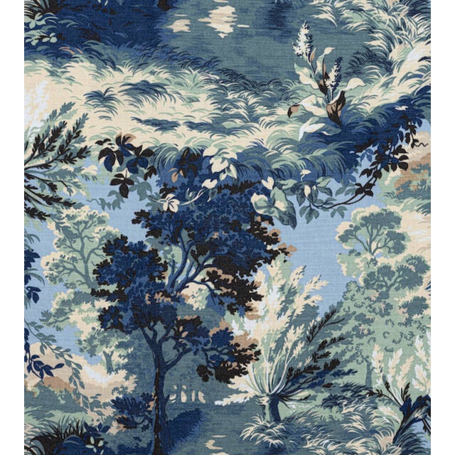 Traditional Lincoln Toile Pillow Cover in Navy For Sale - Image 3 of 4