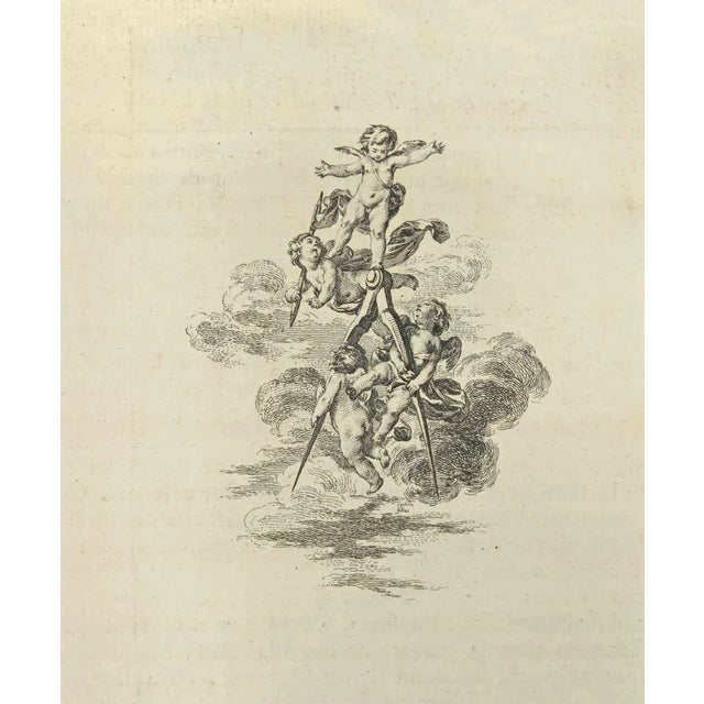 Nicholas Cochin, Angels, Etching, 1755 For Sale