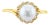 6MM Freshwater Pearl Diamond Halo Ring 14k Yellow Gold, Size 4 For Sale