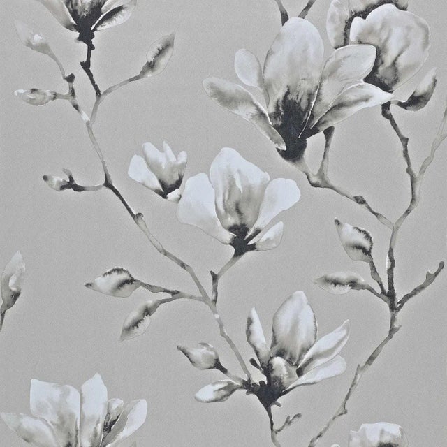 Harlequin Lotus Wallpaper in Silver - a Sample For Sale