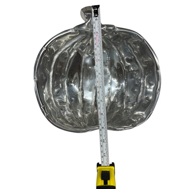 Late 20th Century Vintage Silverplate Pumpkin Bowl, India For Sale - Image 5 of 5