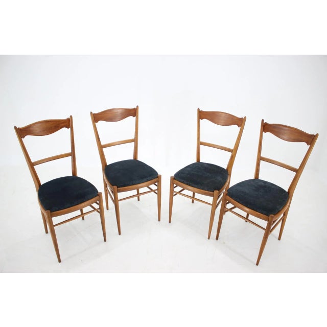 Wood Italian Beech Dining Chairs, 1960s, Set of 4 For Sale - Image 7 of 8
