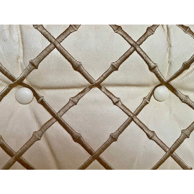 Art Deco Late 20th Century Art Deco Oxford Ltd. Chair With Embroidered Leather For Sale - Image 3 of 12