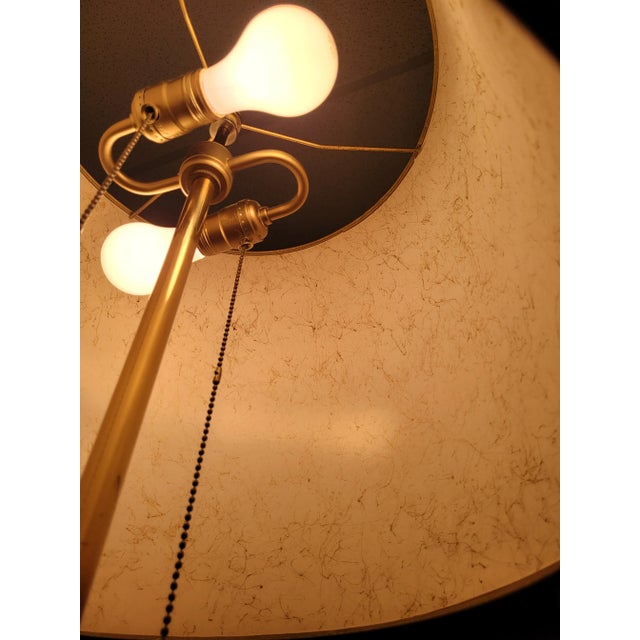 Beautiful pair of 1950s Vintage brass and crystal lamps. Each has double sockets with long pull chains, Chinoiserie mcm...