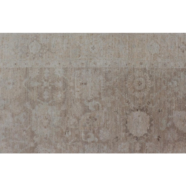 Brown Modern Tabriz Rug by Keivan Woven Arts in Warm Taupe and Soft Cream 5'3 X 7'10 For Sale - Image 8 of 13