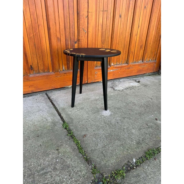 Black Hand-Painted Side Table, 1960s For Sale - Image 10 of 11