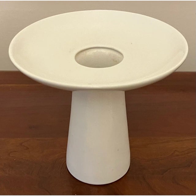 Japanese Mid-Century Modern White Pottery Bud Vase for Flowers / Ikebana For Sale - Image 13 of 15