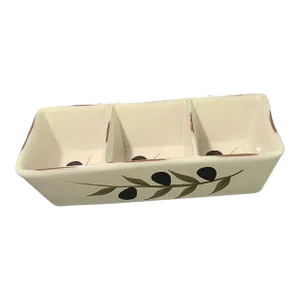 Late 20th Century Style-Eyes Olivera Collection by Baum 3-Part Relish Dish