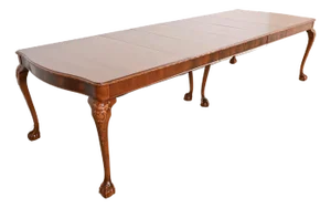 Romweber Chippendale Mahogany Extension Dining Table, Newly Refinished