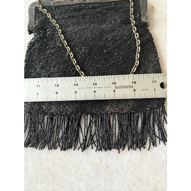 Vintage Art Deco Beaded and Silver Plated Purse For Sale In New York - Image 6 of 6