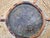 Vintage Rattan and Wood Side Table With Decorative Brass Medallion For Sale - Image 4 of 9