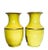 Pair of Vintage Maitland-Smith Hand Painted Lemon Yellow Asian Portrait Vases For Sale - Image 6 of 11
