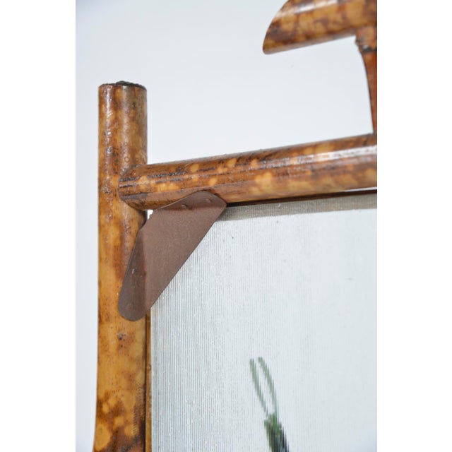 Antique Victorian Hand-Painted Flowers Glass Fire Screen, 1890s For Sale - Image 6 of 15