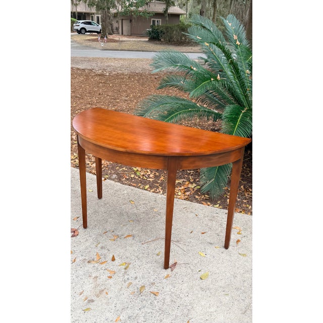 Pair of George III Demi Lune Console Tables For Sale - Image 9 of 12