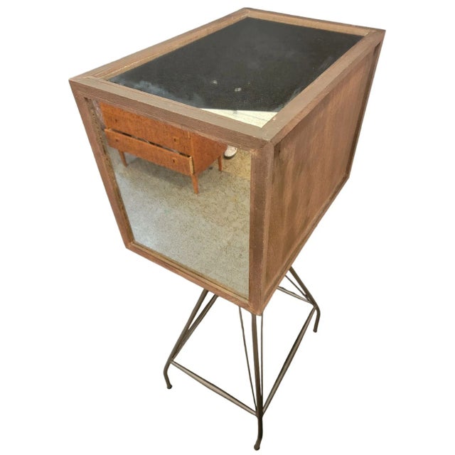 1970s 1970s Industrial Bar Cabinet on Metal Stand For Sale - Image 5 of 8