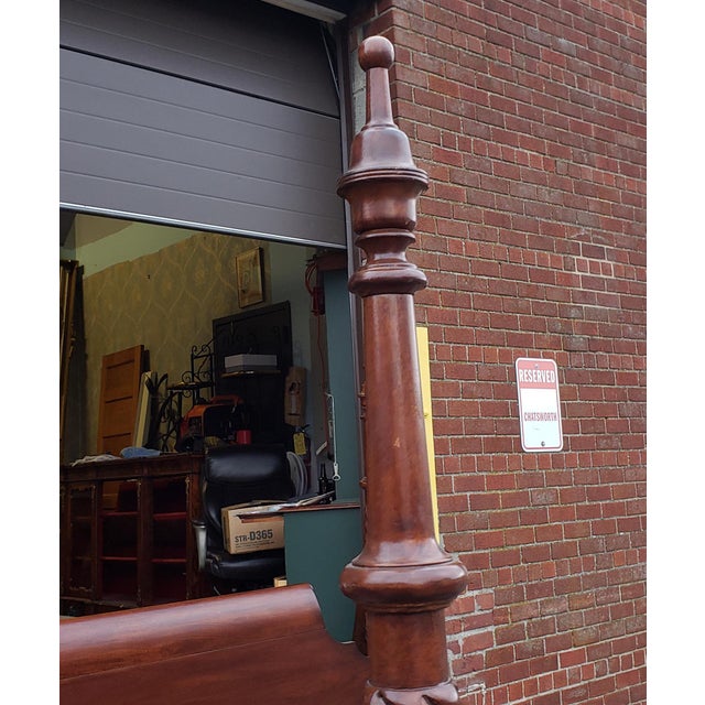 Chippendale Martha Stewart for Bernhardt Furniture Seal Harbor King Size Mahogany 4 Poster Bed For Sale - Image 3 of 13