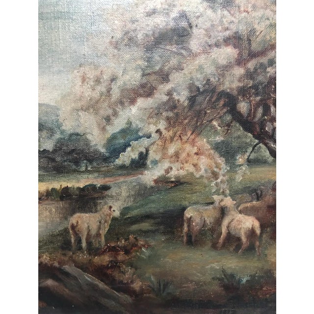 1913 Antique Signed French Landscape With Sheep For Sale In Richmond - Image 6 of 7
