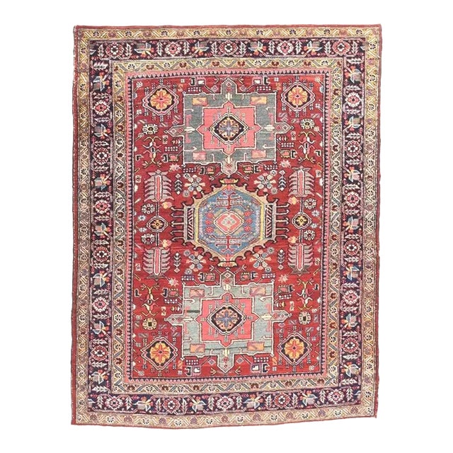 Vintage Heriz Rug 4'6'' x 5'9'' For Sale