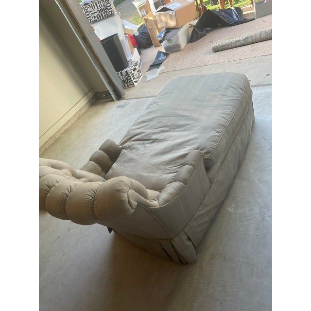 Traditional Vintage Upholstered Chaise Lounge For Sale - Image 3 of 4