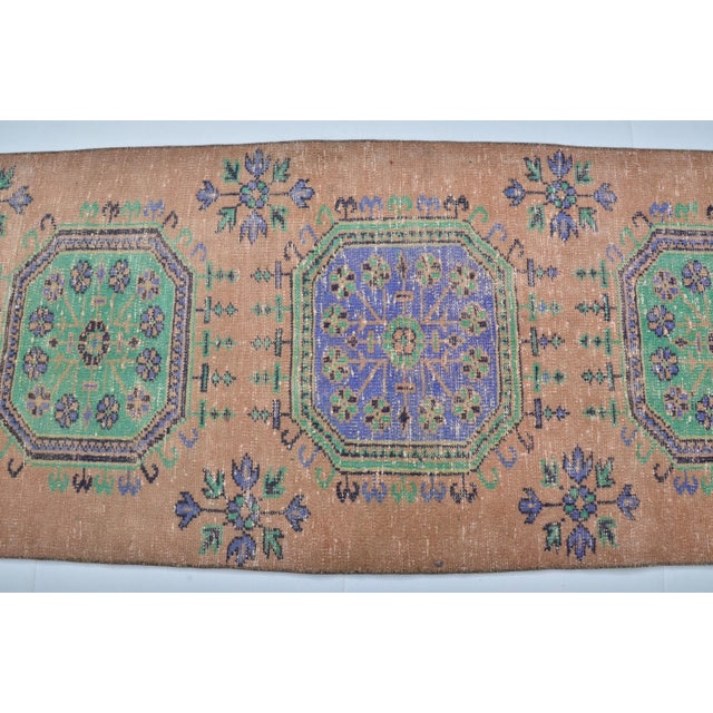 Orange Handmade Oushak Runner Rug For Sale In Phoenix - Image 6 of 11