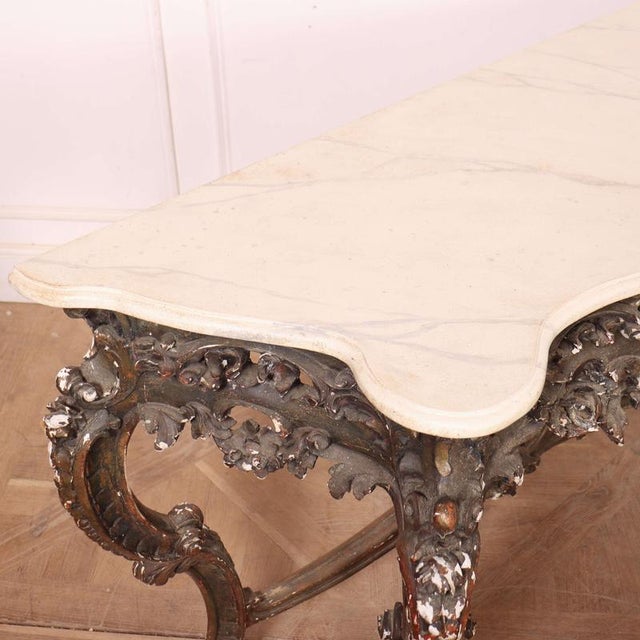 French Serpentine Front Console Table For Sale - Image 11 of 14