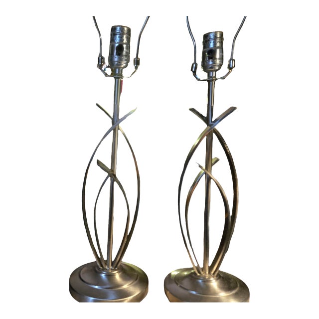 Contemporary Brushed Stainless Steel Abstract Table Lamps by Cheyenne For Sale