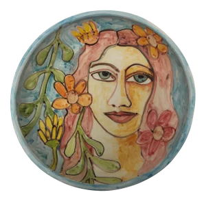 Hand Painted Ceramic Bowl, “Flower Child”