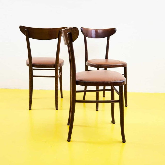 Wooden Chairs, 1950s-1960s, Set of 3 For Sale - Image 5 of 6