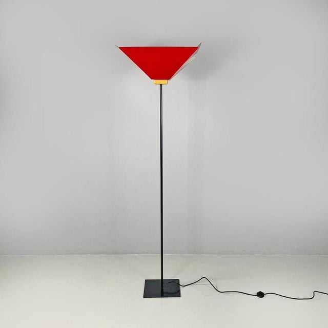 1970s Italian Modern Floor Lamp in Red Metal, 1970s For Sale - Image 5 of 18
