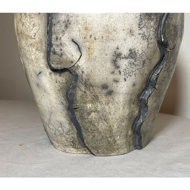 Exquisite Antique d.j. Handmade Perpetual Man Face Figural Pottery Vase For Sale - Image 12 of 15