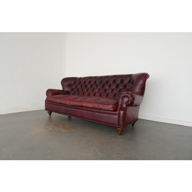 Restoration Hardware Restoration Hardware Churchill Leather Sofa For Sale - Image 4 of 14