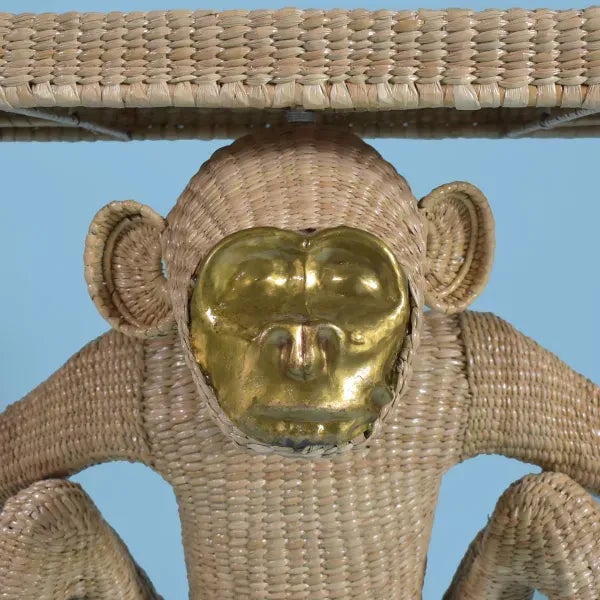 Mario Lopez Torres Monkey w/Brass Mask Console Table by Mario Lopez Torres For Sale - Image 4 of 8