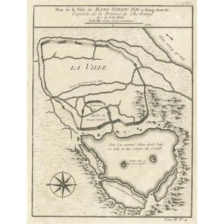 Antique Map of Hangzhou, 1748 For Sale