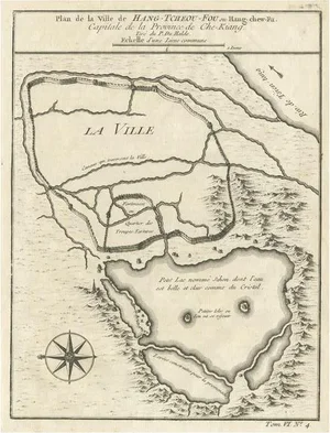 Antique Map of Hangzhou, 1748