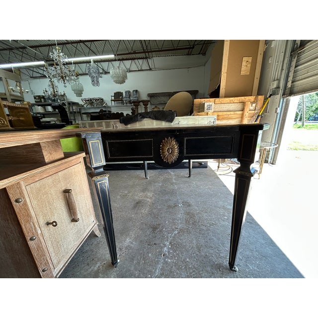 19th Century English Regency Ebonized Desk For Sale - Image 10 of 11