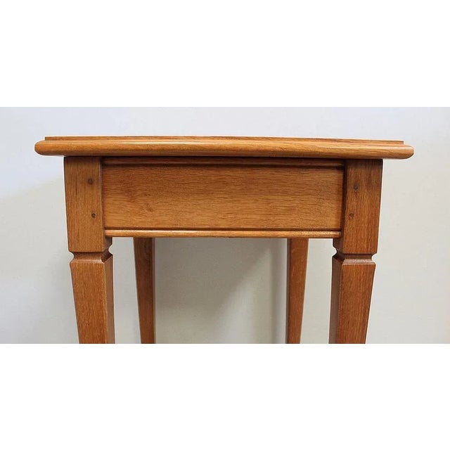 Wood Small Solid Oak Blonde Side Table, 1950s For Sale - Image 7 of 18
