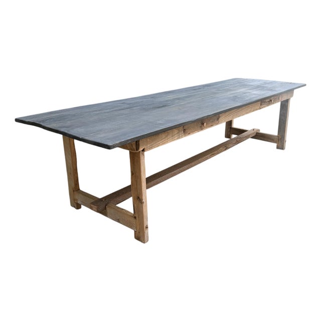 102" - French Farmhouse Table With Drawers on Both Sides For Sale