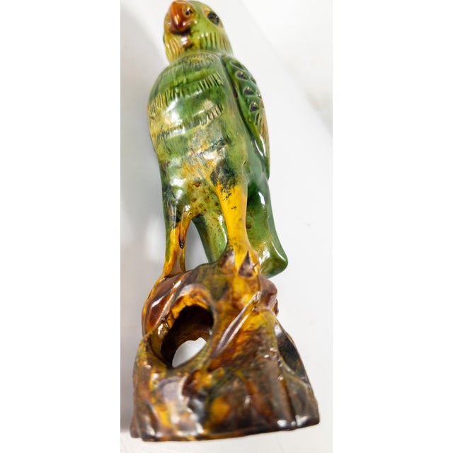 20th Century Chinese Chinoiserie Tang Style Pottery Parrot Figure in Sancai Glaze For Sale - Image 11 of 11