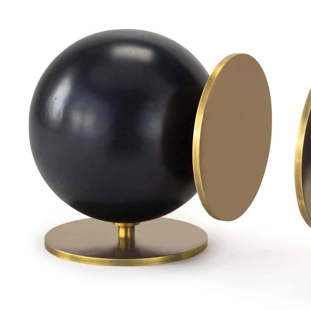 Traditional Regina Andrew Grant Steel Bookends, Black - A Pair For Sale - Image 3 of 7