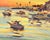 "Santa Catalina Island Harbor" Seascape at Sunset in Oil on Board Vibrant harbor seascape by Gary J. Schildt (American,...