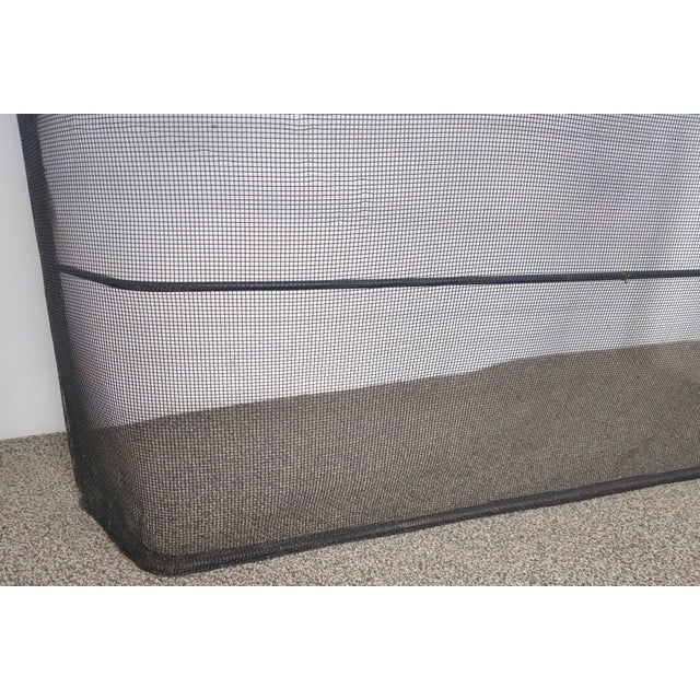 20th Century Neoclassical Large Wire Mesh and Brass Fireplace Screen For Sale - Image 9 of 11
