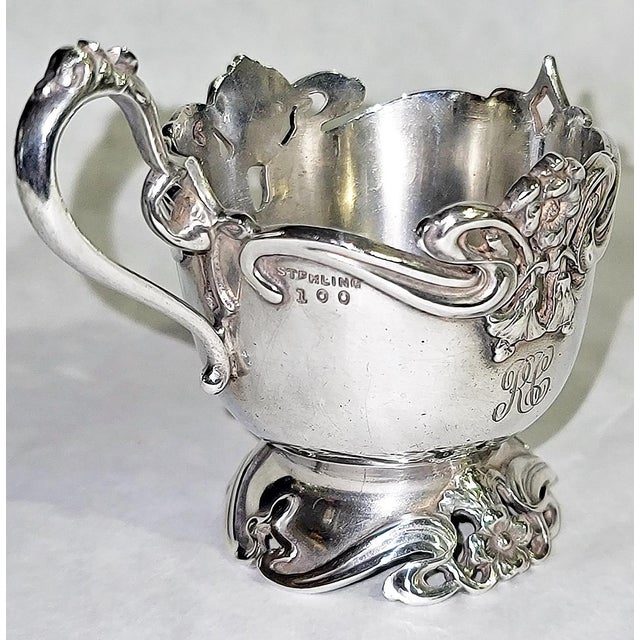 Reed and Barton 1920s Sterling Silver Art Nouveau Demitasse Cupholder by Reed & Barton For Sale - Image 4 of 7