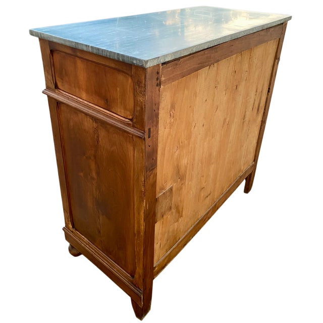 English Navy Military Chest of Drawers with Marble Top, 1960s For Sale - Image 6 of 8